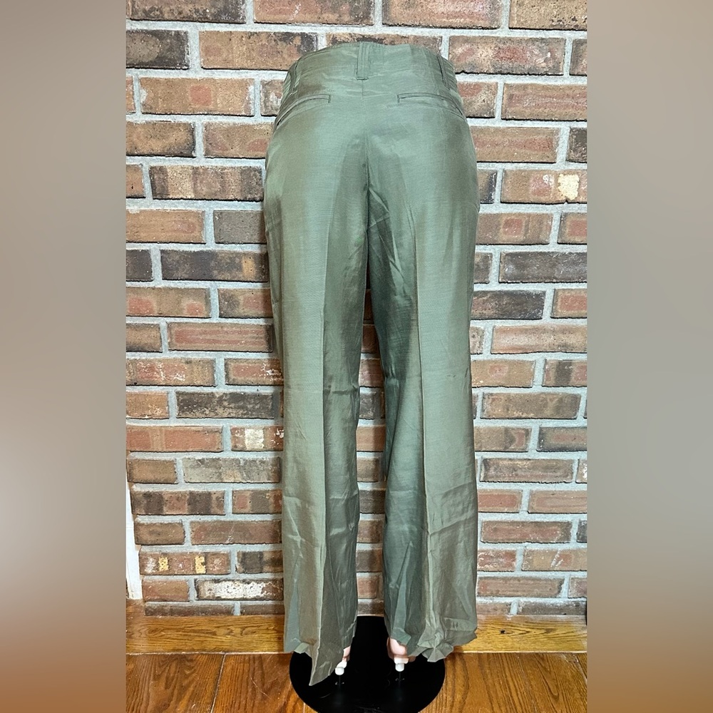 Tommy Bahama Sz 8 Green Leigh Fit Cupro Wide Leg Chino Pants - Picture 3 of 5
